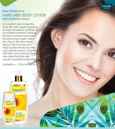 VAADI HERBALS Hand and Body Lotion with Sunflower Extract, 350g (8906049912729)